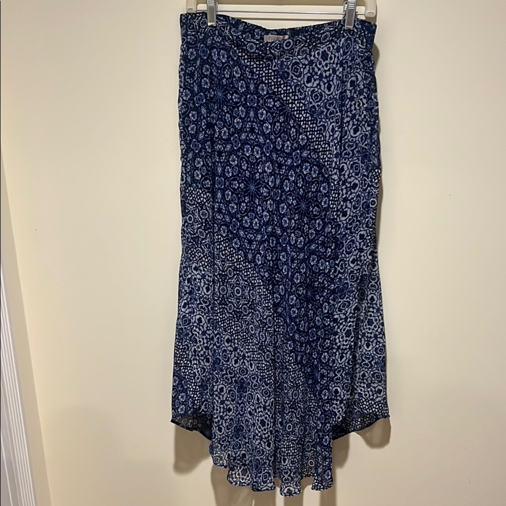 Roz & Ali 💙 Blue Patterned Women's Skirt Size Petite Large - Picture 4 of 11